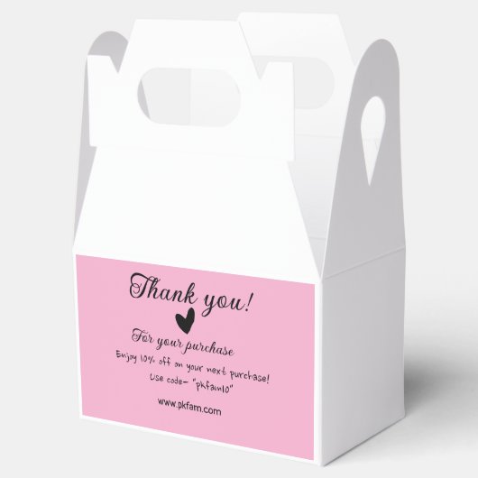 Bedankt voor de aankoop roze familie zakelijk deta bedankdoosjes (Geopend)