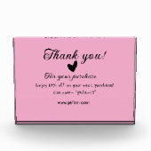 Bedankt voor de aankoop roze familie zakelijk deta fotoblokken (Voorkant)