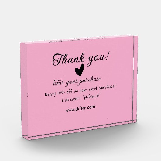 Bedankt voor de aankoop roze familie zakelijk deta fotoblokken (Links)