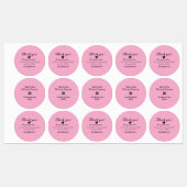 Bedankt voor de aankoop roze familie zakelijk deta labels (Vel)