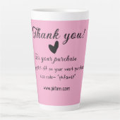 Bedankt voor de aankoop roze familie zakelijk deta latte mok (Voorkant)