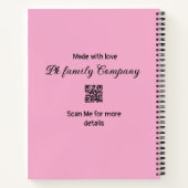 Bedankt voor de aankoop roze familie zakelijk deta notitieboek (Achterkant)