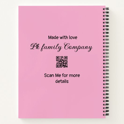 Bedankt voor de aankoop roze familie zakelijk deta notitieboek (Achterkant)