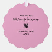 Bedankt voor de aankoop roze familie zakelijk deta ornament kaart (Achterkant)