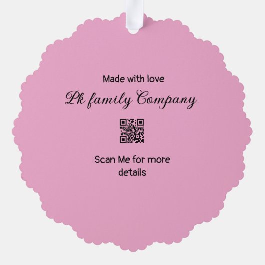 Bedankt voor de aankoop roze familie zakelijk deta ornament kaart (Achterkant)