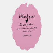 Bedankt voor de aankoop roze familie zakelijk deta ornament kaart (Rechts)