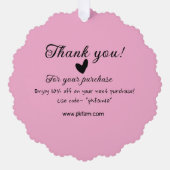 Bedankt voor de aankoop roze familie zakelijk deta ornament kaart (Voorkant)