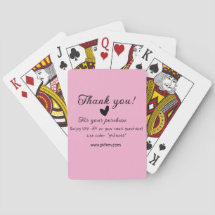 Bedankt voor de aankoop roze familie zakelijk deta pokerkaarten