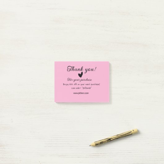 Bedankt voor de aankoop roze familie zakelijk deta post-it® notes (Op bureau)