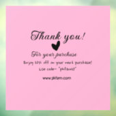 Bedankt voor de aankoop roze familie zakelijk deta raamsticker (Vel 3)