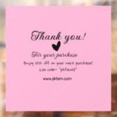 Bedankt voor de aankoop roze familie zakelijk deta raamsticker (Vel 2)