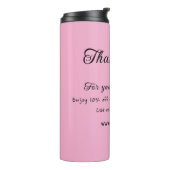 Bedankt voor de aankoop roze familie zakelijk deta thermosbeker (Gedraaid links)