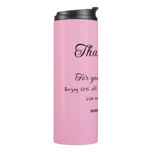 Bedankt voor de aankoop roze familie zakelijk deta thermosbeker (Gedraaid links)