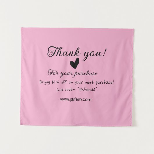 Bedankt voor de aankoop roze familie zakelijk deta wandkleed (Voorkant (horizontaal))