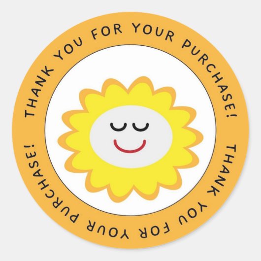 Bedankt voor de aankoop Smile Flower Circle Ronde Sticker (Voorkant)
