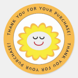 Bedankt voor de aankoop Smile Flower Circle Ronde Sticker