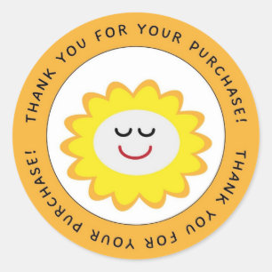Bedankt voor de aankoop Smile Flower Circle Ronde Sticker