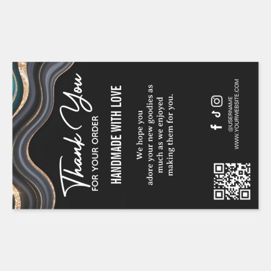 Bedankt voor de aankoop Stone Marble Agate Label (Voorkant)