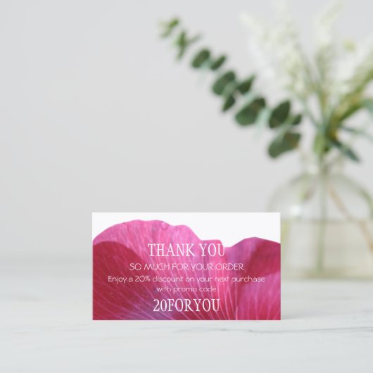 Bedankt voor de aankoop van de installatiecode visitekaartje (Staand voorkant)