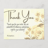 Bedankt voor de aankoop van gele bloemen Waterverf Briefkaart (Voorkant)