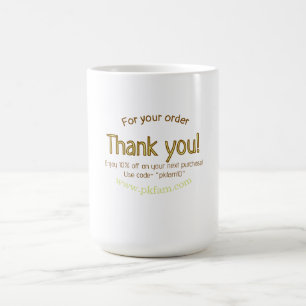 Bedankt voor de aankoop van goud familiebedrijf de koffiemok