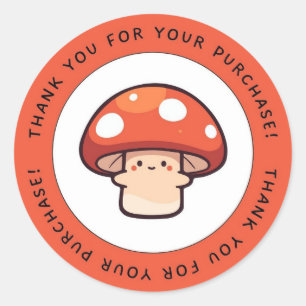 Bedankt voor de aankoop van Schattige Mushroom Cir Ronde Sticker