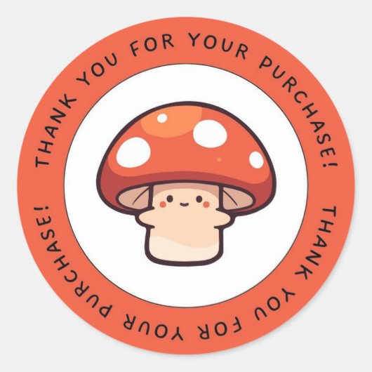 Bedankt voor de aankoop van Schattige Mushroom Cir Ronde Sticker (Voorkant)
