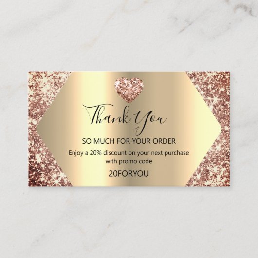 Bedankt voor de aanschaf van je hartkorting Code L Visitekaartje (Voorkant)