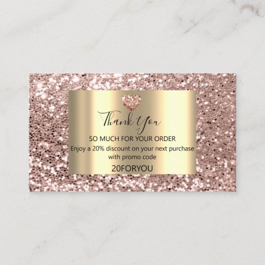 Bedankt voor de aanschaf van je hartkorting Code L Visitekaartje (Voorkant)