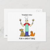 Bedankt voor de BBQ, Cartoon. Briefkaart (Voorkant / Achterkant)
