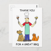 Bedankt voor de BBQ, Cartoon. Briefkaart (Voorkant / Achterkant)