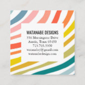 Bedankt voor de bestelling Rainbow Minimalist Stri Vierkante Visitekaartje (Achterkant)