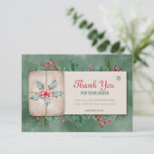 Bedankt voor de bestelling  Retro Green Christmas  (Staand voorkant)