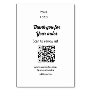 Bedankt voor de bestelling scan Review us business