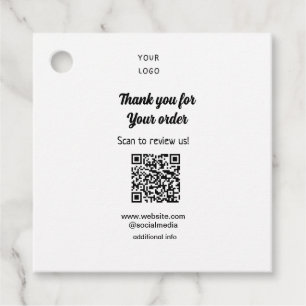 Bedankt voor de bestelling scan Review us business Bedankjes Labels