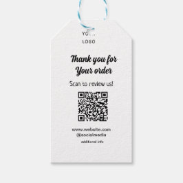 Bedankt voor de bestelling scan Review us business Cadeaulabel
