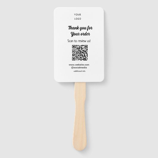 Bedankt voor de bestelling scan Review us business Handwaaier (Voorkant)