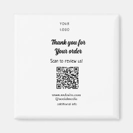 Bedankt voor de bestelling scan Review us business Magneet