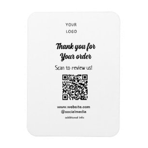 Bedankt voor de bestelling scan Review us business Magneet