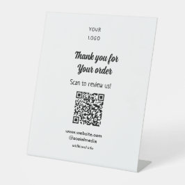 Bedankt voor de bestelling scan Review us business Reclamebord Met Voetstuk