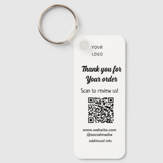 Bedankt voor de bestelling scan Review us business Sleutelhanger (Voorkant)