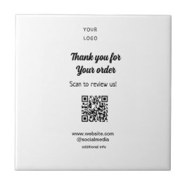Bedankt voor de bestelling scan Review us business Tegeltje