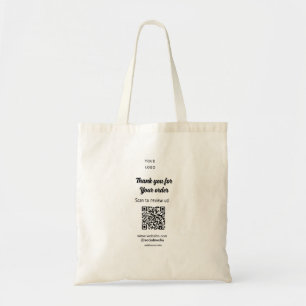 Bedankt voor de bestelling scan Review us business Tote Bag