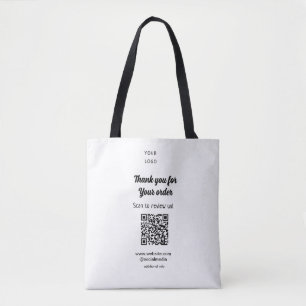 Bedankt voor de bestelling scan Review us business Tote Bag