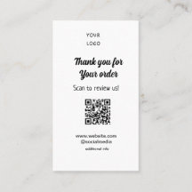 Bedankt voor de bestelling scan Review us business