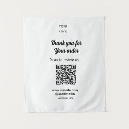 Bedankt voor de bestelling scan Review us business Wandkleed