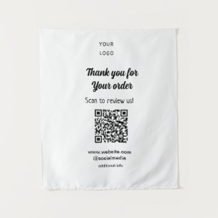 Bedankt voor de bestelling scan Review us business Wandkleed