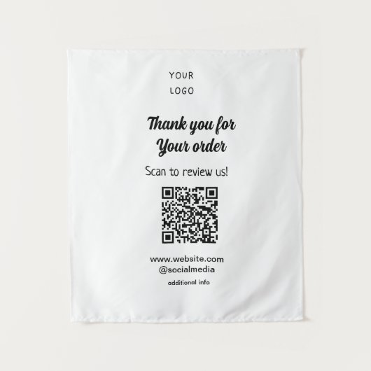 Bedankt voor de bestelling scan Review us business Wandkleed (Voorkant)