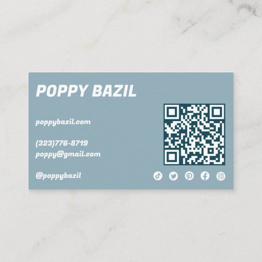 Bedankt voor de bestelling Social Icons QR Code Bl Visitekaartje (Achterkant)