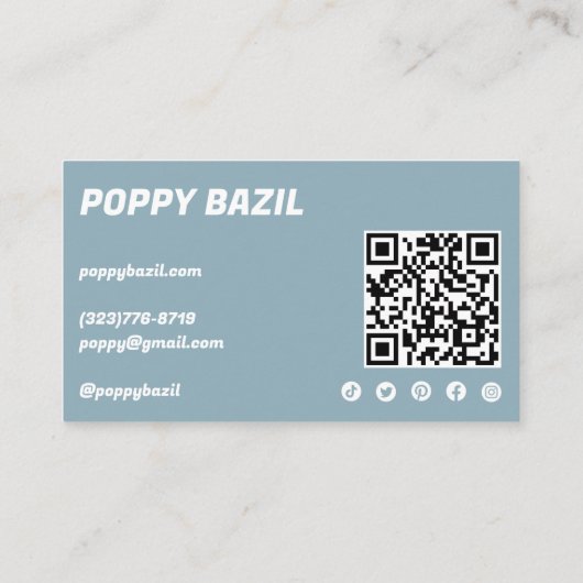 Bedankt voor de bestelling Social Icons QR Code BL Visitekaartje (Achterkant)